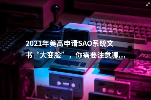 2021年美高申请SAO系统文书“大变脸”，你需要注意哪些？-第1张-游戏相关-泓泰