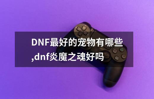 DNF最好的宠物有哪些,dnf炎魔之魂好吗-第1张-游戏相关-泓泰