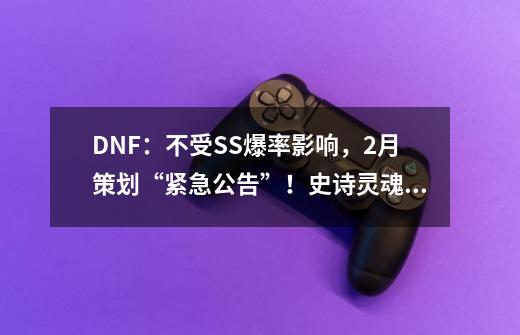 DNF：不受SS爆率影响，2月策划“紧急公告”！史诗灵魂获取量不变-第1张-游戏相关-泓泰