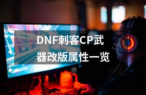 DNF刺客CP武器改版属性一览-第1张-游戏相关-泓泰