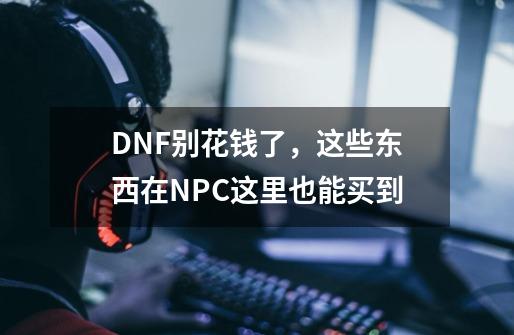 DNF别花钱了，这些东西在NPC这里也能买到-第1张-游戏相关-泓泰